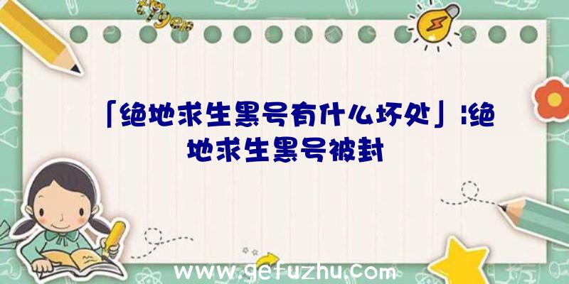 「绝地求生黑号有什么坏处」|绝地求生黑号被封